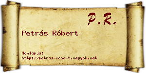 Petrás Róbert névjegykártya