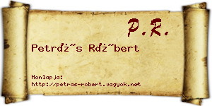 Petrás Róbert névjegykártya